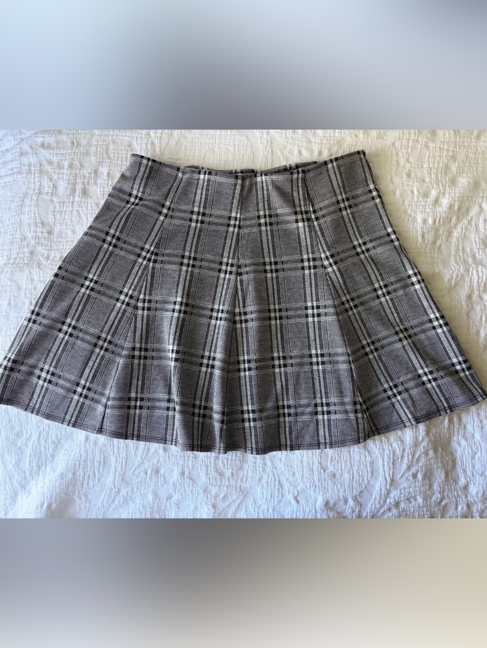 American Eagle Knit Plaid Mini Skirt